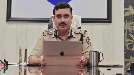 Vinoy Kumar Choubey at his desk during an official briefing.